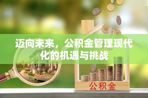 铁门关迈向未来，公积金管理现代化的机遇与挑战