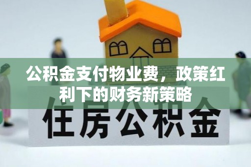 铁门关公积金支付物业费，政策红利下的财务新策略